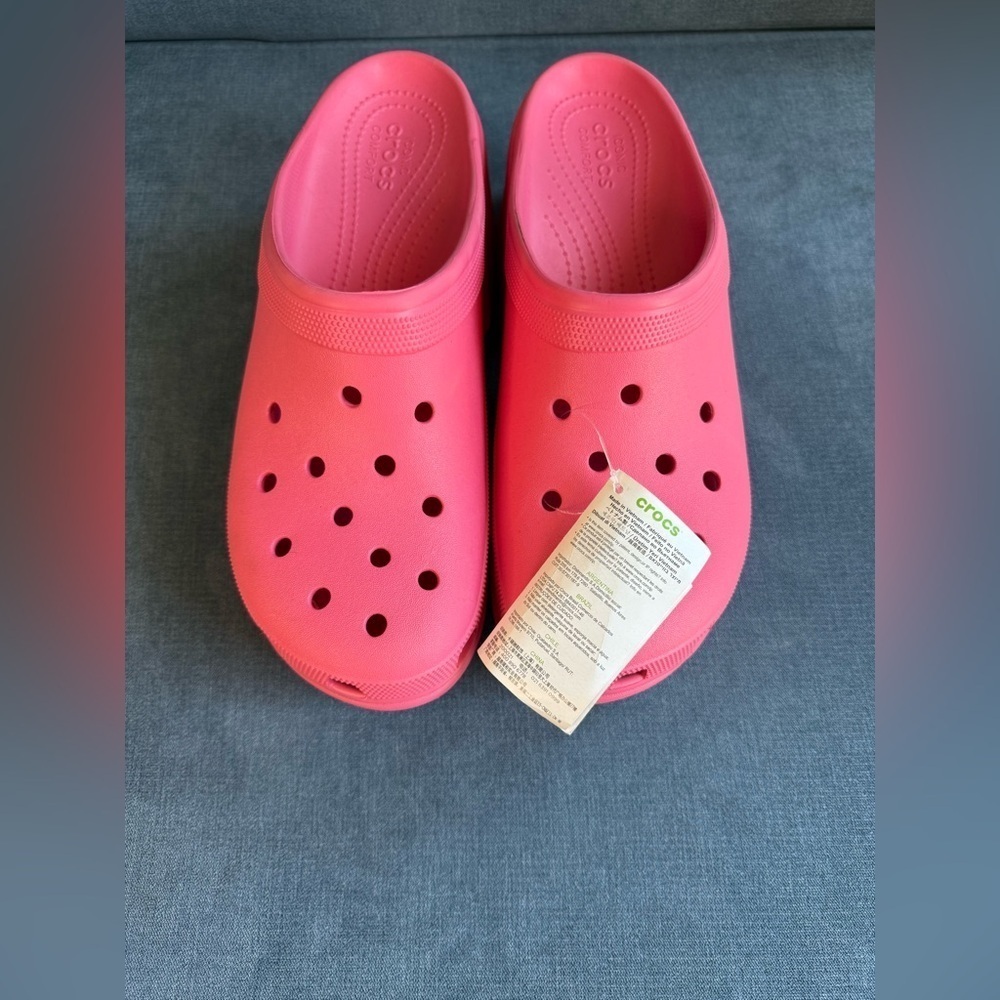 Crocs Siren Clogs Men’s SZ 12 Woman’s SZ 14 Pink High Heel Platform Comfort Shoe - Picture 2 of 9
